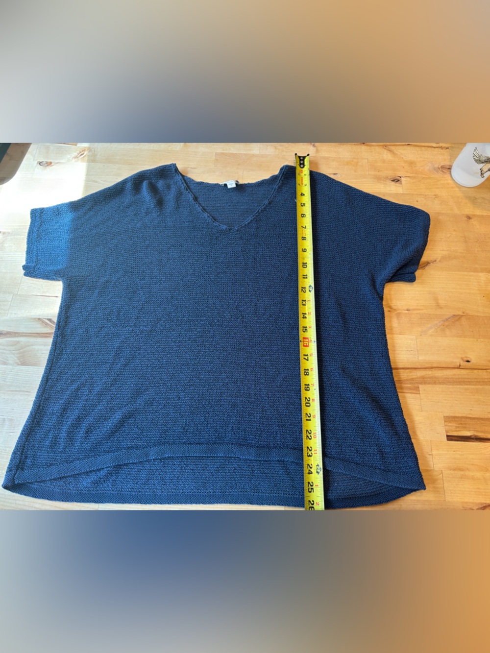 J. Jill Blue Knit Short Sleeve Sweater